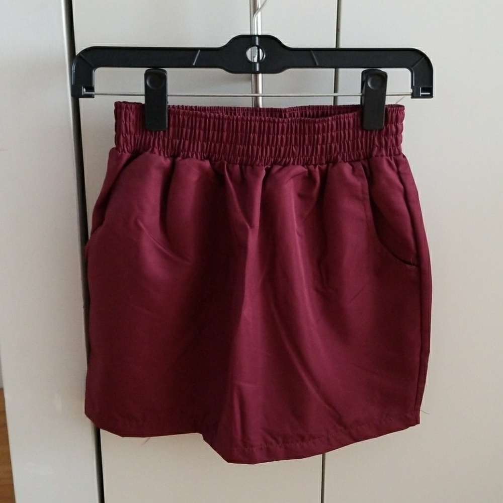 American Apparel Maroon Skirt with Pockets